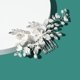 thumbnail image 2 of Nvzi Horquillas para el pelo de boda con flores para novias, peinetas con perlas de cristal, pinzas para el pelo, accesorios para el pelo de boda dorados, joyas - Plateado A, 2 of 4