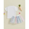 thumbnail image 5 of Gzhioc Toddler Girl Easter Outfit 6 12 18 24 Months 2T 3T Baby Girls Summer Clothes Set Bunny Embroidery Short Sleeve T-Shirt with Dot Pattern Tulle Skirt 2 Pcs Set, 5 of 9