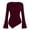 Wine, variant on Lmueinov Womens Long Flare Sleeve Shirts Ribbed Knit Cowl Neck Tops for Women Off Shoulder Tops with Asymmetrical Hem Slim Fit Casual Dressy Blouses