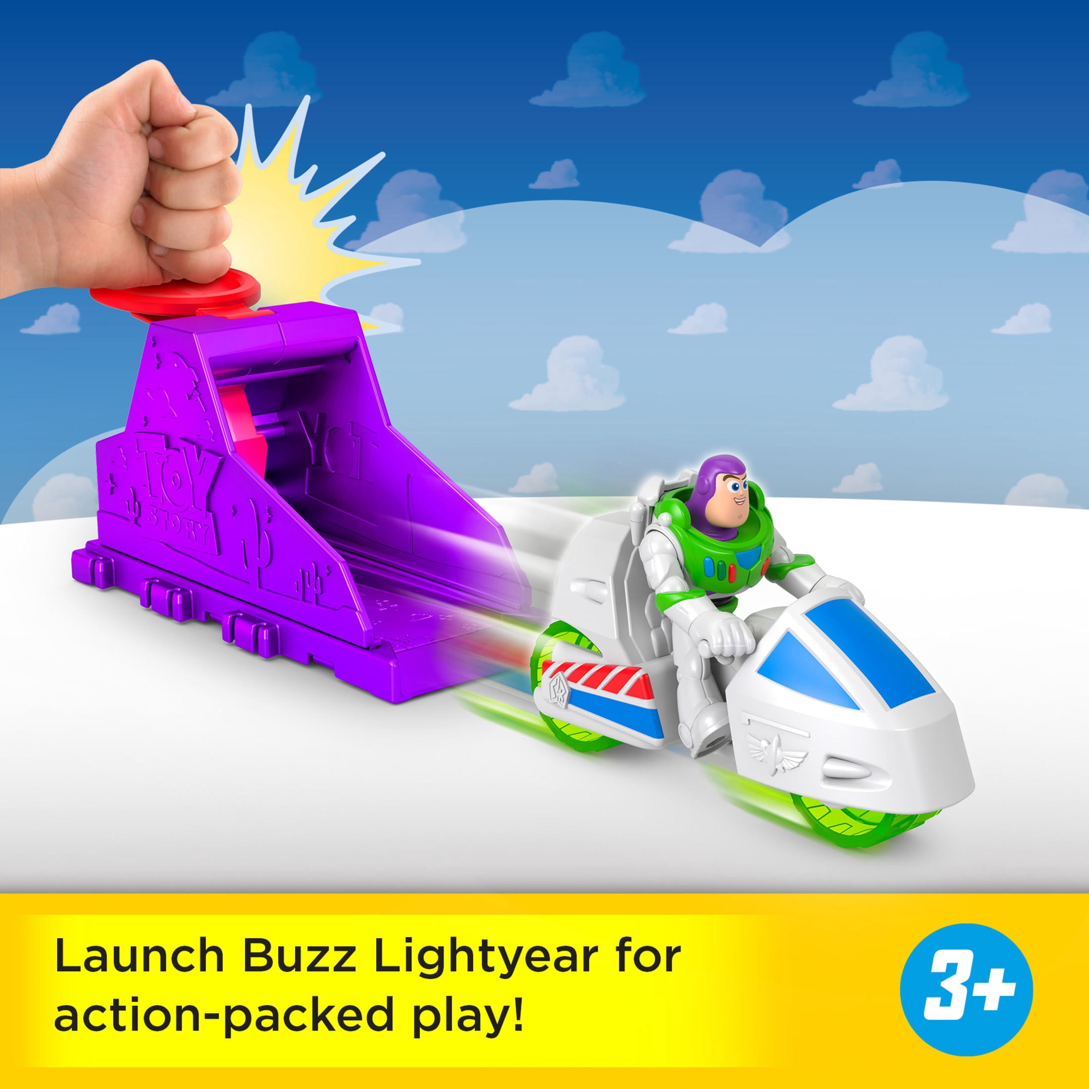 Disney and Pixar Toy Story Launcher Set with 3-inch Buzz Lightyear Action Figure & Toy Vehicle