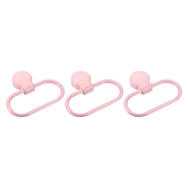 3 Paquete Pared Montado Ovalado Toalla Anillo ABS Colgante Soporte Autoadhesivo para Baño Cocina Accesorios, Rosa