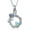 Light Blue, variant on Rose Flower Cremation Jewelry for Ashes Stainless Steel Heart Crystal Circle Urn Necklace