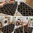 thumbnail image 5 of Black Moroccan Area Rugs 4'x6', Washable Small Throw Rugs for Office Bathroom, Geometric Abstract Art Modern Indoor Outdoor Rug Non-Slip Low Pile Carpet Runner Reversible Floor Mats, 5 of 8