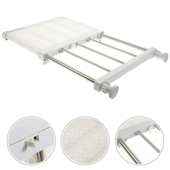 Clispeed 1Set Nail-Free Closet Shelf Divider Portable Wardrobe Storage Rack Adjustable White
