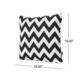 thumbnail image 6 of Noble House Outdoor Square Fabric Solid and Chevron Water Resistant Throw Pillows, Set of 4, Black/White, 6 of 8