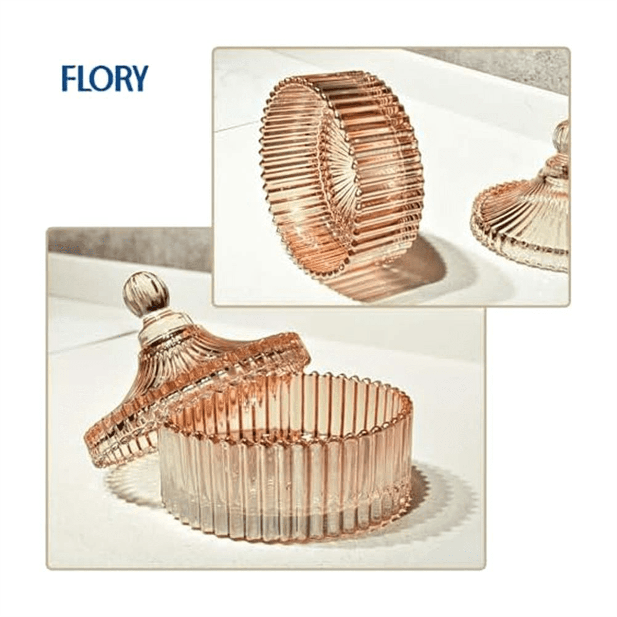Decorative Glass Jars with Lid Crystal Glass Storage Bowl with Lid
