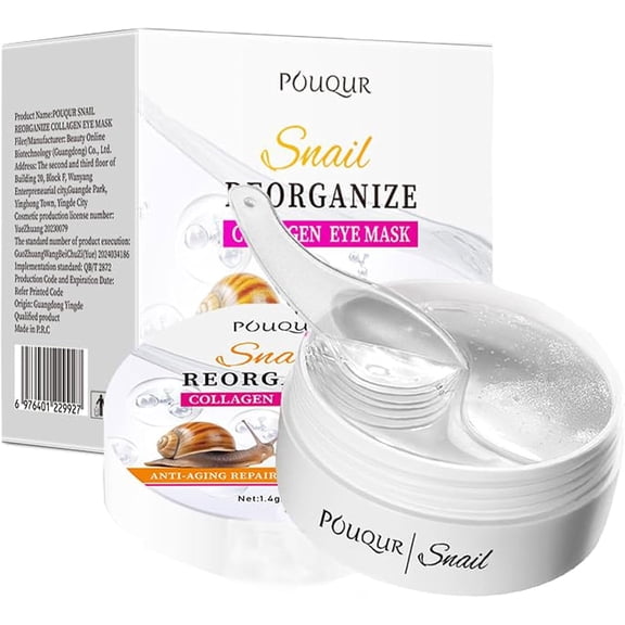 Snail Mucin Hydrogel Under Eye Patches - Puffiness Eye Mask for Dark Circles
