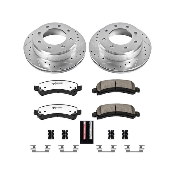 Rear Brake Pad and Rotor Kit - Compatible with 2003 - 2020 Chevy Express 2500 2004 2005 2006 2007 2008 2009 2010 2011 2012 2013 2014 2015 2016 2017 2018 2019