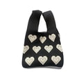 thumbnail image 5 of Women Shoulder Bag Heart Handbag Casual Boho Tote Bag for Outdoor Party Work Black, 5 of 9