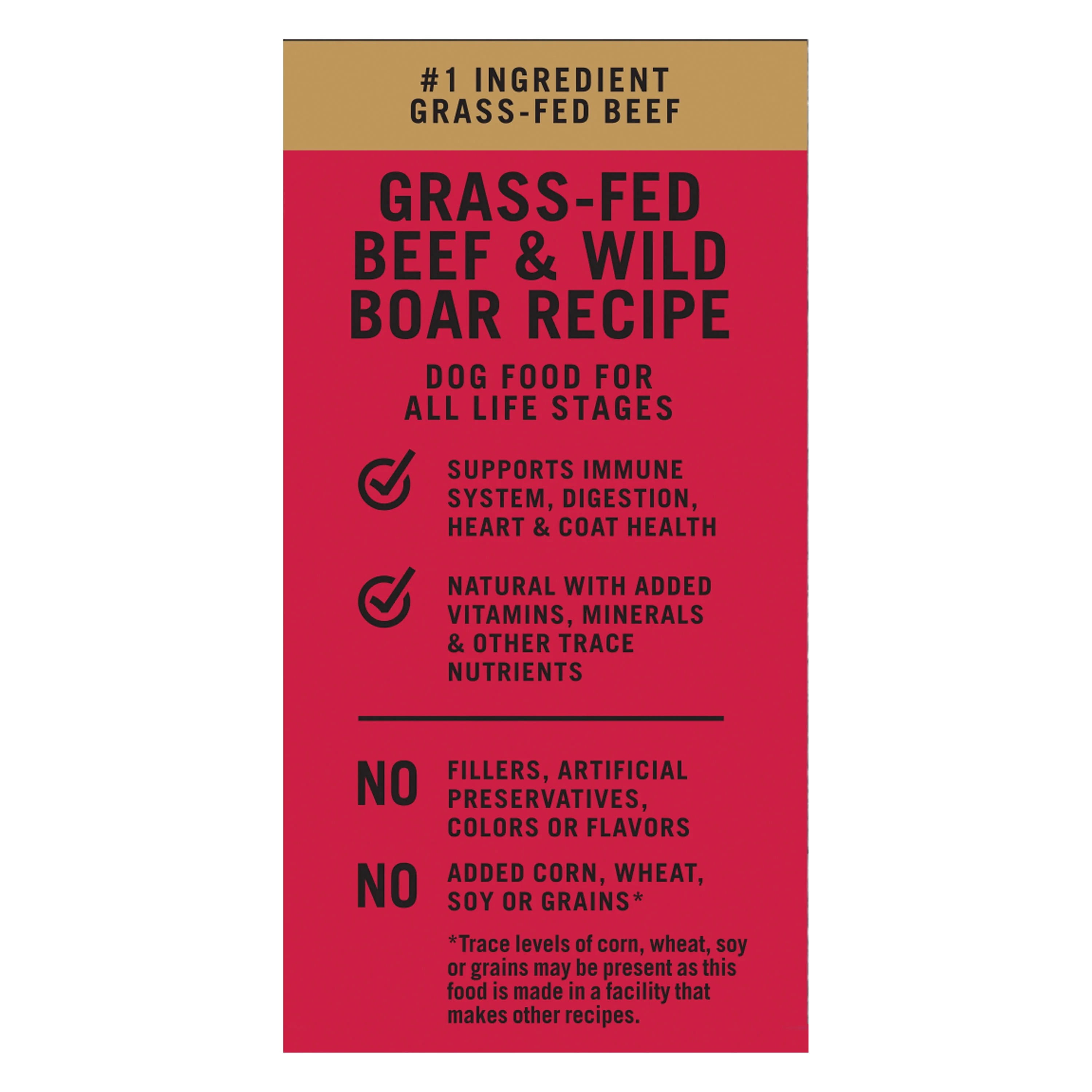 (6 pack) Pure Balance Wild and Free Grass Fed Beef and Wild Boar Recipe Grain Free Dry Dog Food, 4 lb