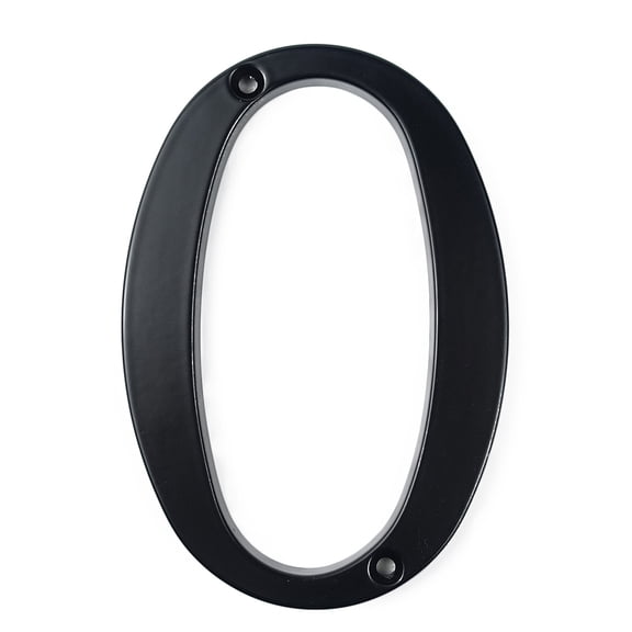 HASWARE 4 inch (10 cm) Metal House Number Apartment Door Numbers Mailbox Address Sign with 2 Screws, Zinc Alloy (#0, Black)