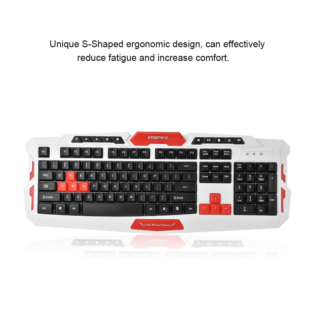 Multimedia 2.4GHz Wireless Pro Gaming Keyboard and Mouse Set for Desktop PC Lapt