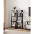 thumbnail image 3 of Black Leaning Ladder Bookshelf With 2 Hooks For Home Office Living Room Kitchen Bedroom Industrial Style, 3 of 8