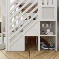 thumbnail image 5 of Max & Lily Solid Wood Twin over Full with Staircase for Kids, White, 5 of 13