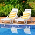 thumbnail image 5 of Lewondr 2 Pack Outdoor Throw Pillow Covers, Square Stripe Waterproof Throw Pillow Cases for Outdoor Patio Porch Farmhouse Garden Balcony Couch, 18"x18", Yellow + White, 5 of 7
