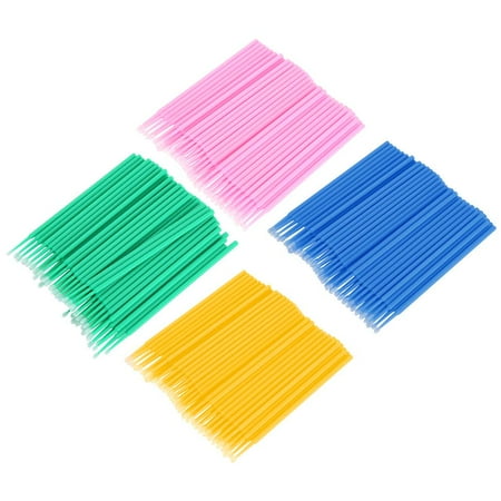 Mgaxyff Micro Eyelash Brush,400pcs Disposable Cotton Stick Eyelash Cleaning Stick Micro Brush Cotton Swab Eyelashes Light , Makeup Swab
