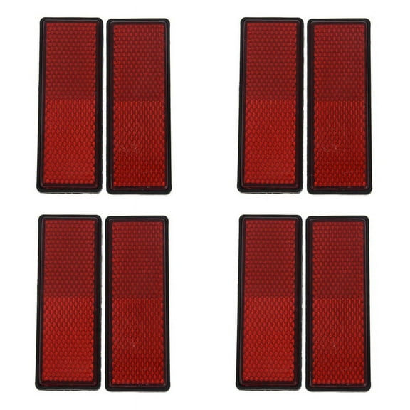8X Rectangle Red Reflectors Universal for Motorcycles ATV Bikes Dirt Bikes,8 Pcs x Reflective sheet (With mounting screw on back for easy installation.),red