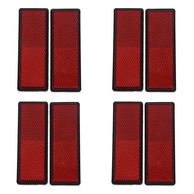 Réflecteurs Rectangulaires Rouges 8X Universels pour Motos Vélos Tout-Terrain Vélos de Terre
