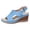 Sky Blue, variant on Womens Wedges Gladiator Dressy Sandals with Adjustable Back Straps Classic Trendy Casual Leather Hollow out Peep Toe Platform High Heels Slingback Dress Shoes Green Size 7