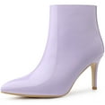 thumbnail image 1 of BLISSFUL STEP Bottines à Talon Aiguille Haut à Bout Pointu pour Femme Violet US 9.5, 1 of 6