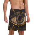 thumbnail image 2 of Pofeuu Mystical Golden Eye Print Men's Soft Woven Elastic Waistband Sleep Pajama Short-3X-Large, 2 of 6
