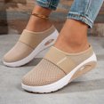 thumbnail image 3 of Rokment Womens Orthotic Air Cushion Chunky Walking Backless Sandals Comfort Breathable Mesh Closed Toe Platform Wedge Slip on Mules Non Slip Work Nursing Clogs Casual Shoes Khaki Size 8.5, 3 of 5
