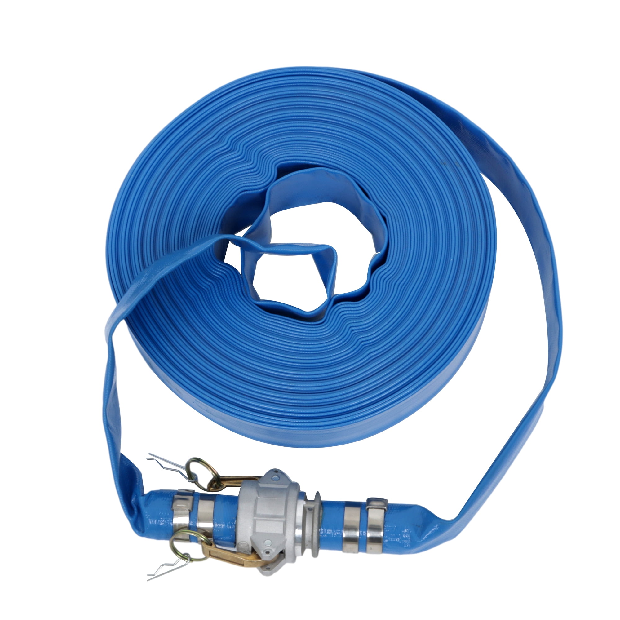 1-1/2" x 25/50/100FT Pool Backwash Hose W/Aluminum Pin Lug Fittings PVC Lay Flat
