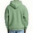 thumbnail image 4 of Dwelliawo Oversized Hooded Sweatshirt Men Drawstring Waffle Knit Long Sleeve Solid Color Hooded Sweatshirts Quarter Zip Fashion Winter Fall Hoodie Pullover with Pockets Green 5XL, 4 of 4