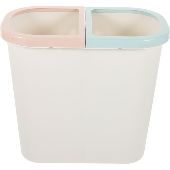 Double Compartment Trash Bin Kitchen Garbage Can Waste Separation Container