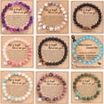 thumbnail image 2 of Con tarjeta Pulsera de cuentas de piedra de cebra en polvo de 8 mm, regalo navideño, pulsera de cuentas de amistad y amor para hombres y mujeres, 2 of 6