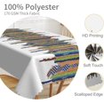 thumbnail image 3 of 60x84inches Rectangle Tablecloth Bohemian Colorful Striped White Table Cloth Spill Proof and Waterproof Fabric Table Cover for Kitchen Dining Room Cafe Patio Indoor Outdoor Party Supplies, 3 of 7