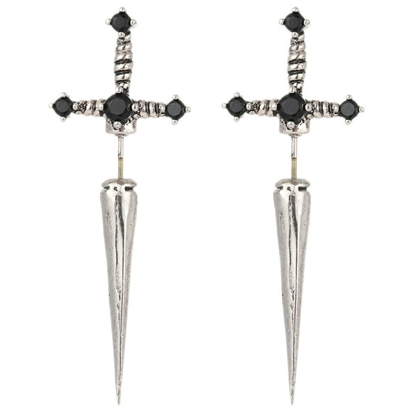 MOVTOTOP Silver Sword Stud Earrings for Women Jewelry Decoration with Unique Design 1 Pair