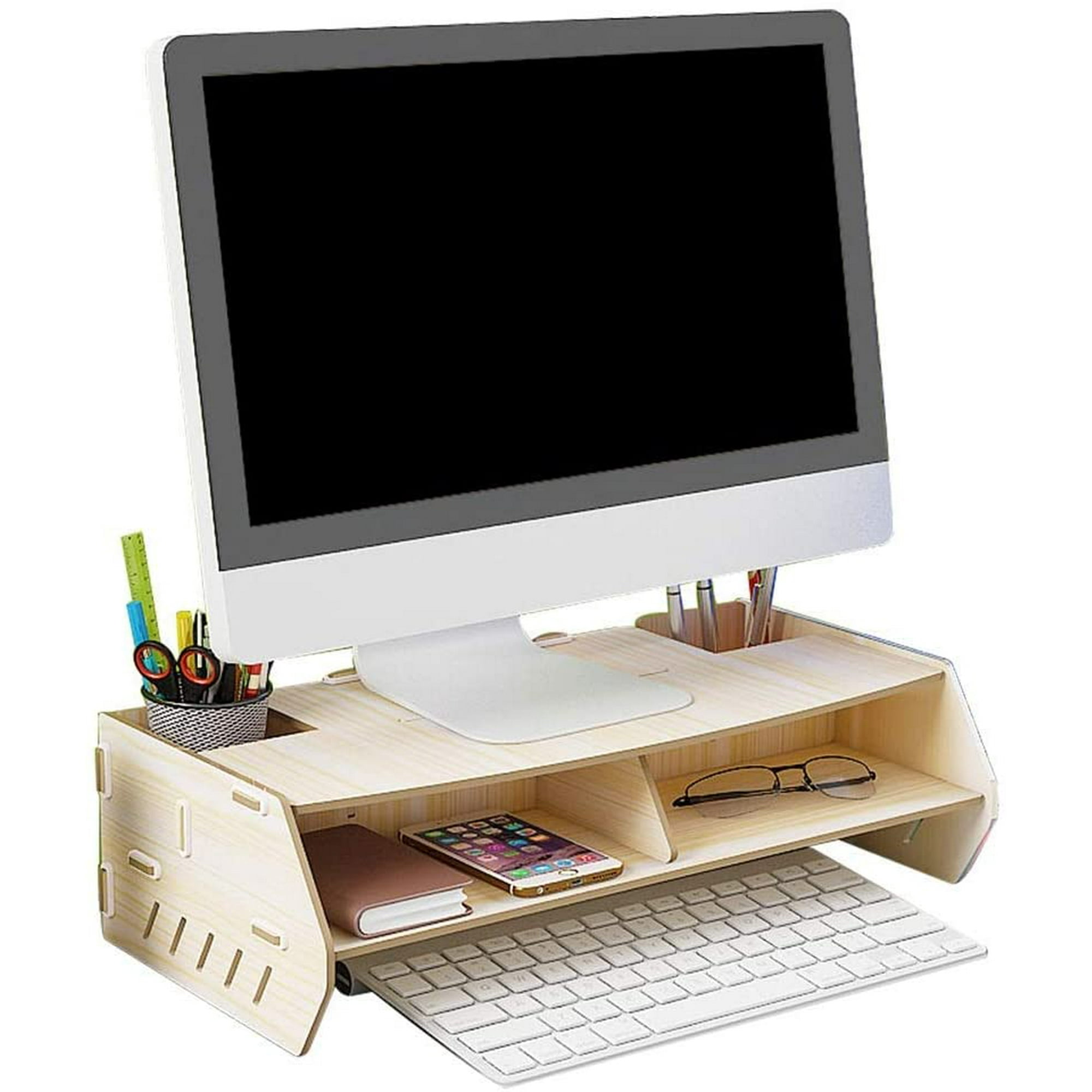 2 Tier Monitor Stand, Desktop Monitor Riser, Desk Organizer, Storage Space  for Keyboard, Safety Rounded Corners Design,Easy to Assemble, Great for The  Home Office (Color : A, Size : L49xW23x | Walmart Canada