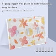 thumbnail image 3 of Yayeee Toggle Light Switch Wall Plate 3-Gang 6.37"x4.48" Decorative Outlet Cover, White Floral Orange, 3 of 7