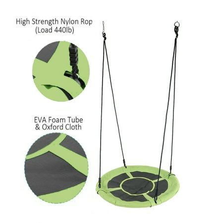 Round Porch Swing Ktaxon 40 Inch Round Saucer Tree Swing Outdoor Nest Spinner Swing Durable Steel Frame for Kids ()