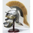 thumbnail image 4 of Roman Centurion Medieval Helmet Officer Armor Warrior Helmet Leather Liner with Yellow Plume, 4 of 7
