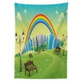 thumbnail image 3 of Ambesonne Colorful Tablecloth Rectangular Table Cover, Rainbow Beams Flowers, 60"x90", Multicolor, 3 of 4