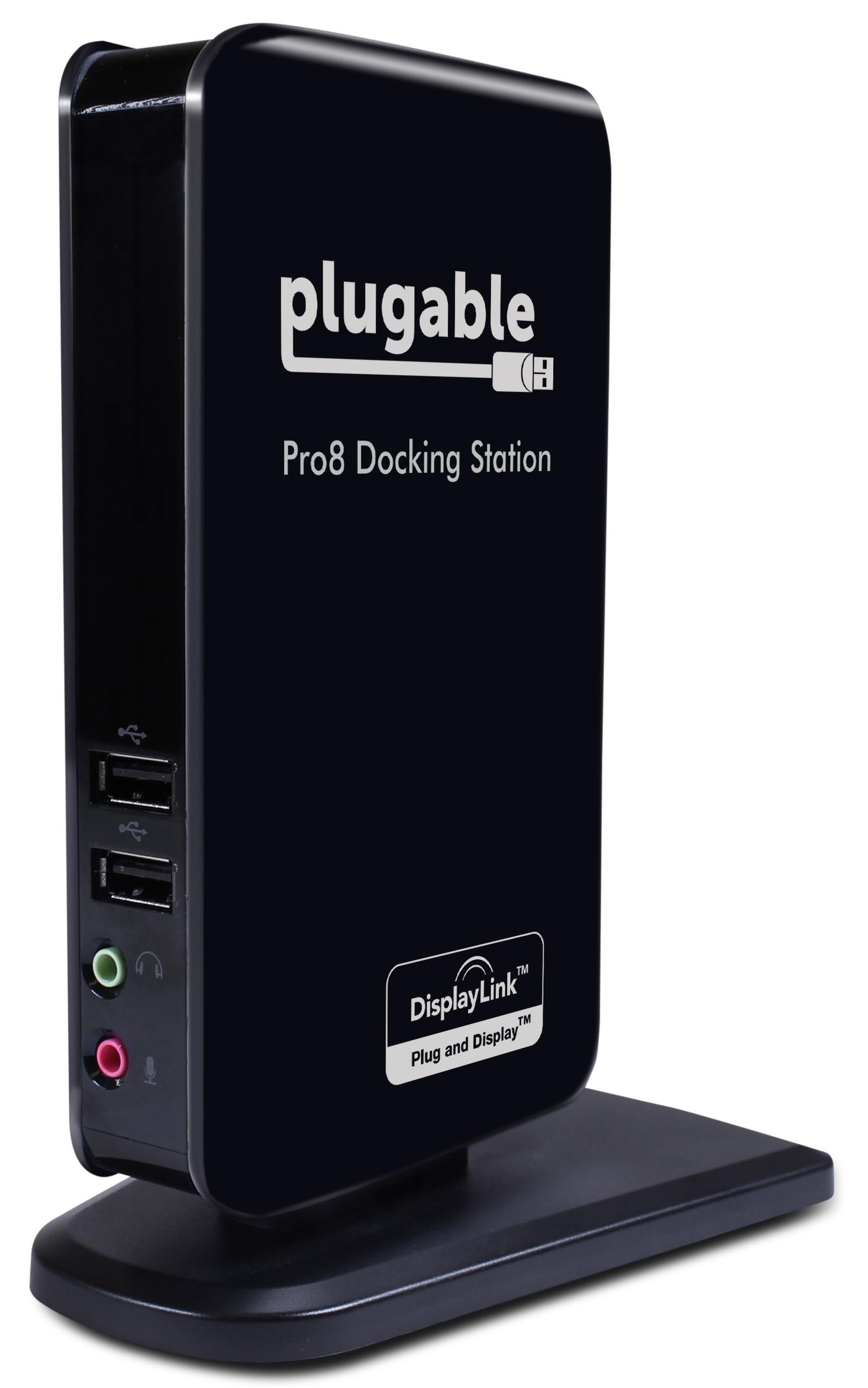 Plugable Pro8 Charging & USB Docking Station for Select Windows Tablets - Simultaneously Charges & Adds Extended Display Output, 3.5mm Audio In/Out, 10/100 Ethernet, and 4 2.0 USB Ports. - image 5 of 7