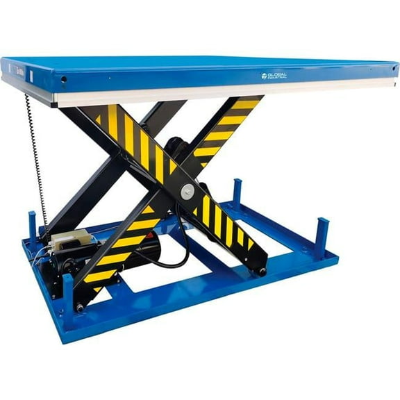 Global Industrial 293224 Power Scissor Lift Table - 67 x 47 8800 lbs Cap 41 in. Raised Height