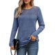 thumbnail image 2 of Camisa de Larga con Encaje para Mujer, Top de Otoño, Moda Elegante, Informal, Tipo Túnica, Suéter, Ropa de . Azul S, 2 of 8