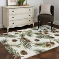 thumbnail image 3 of Non-Slip Rug Pad Rugs Winter Pine Cone Leaf Rectangle Area Rugs 4x6Ft Soft Carpet Pads for Living Room Kids Room, Watercolor Green Brown Plant, 3 of 9