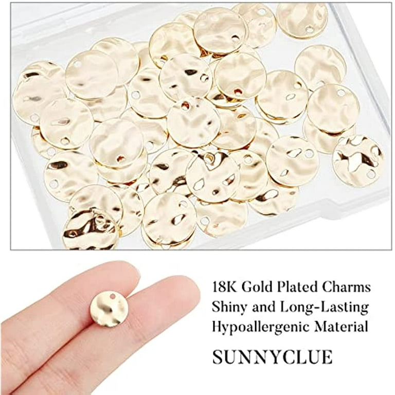 1 Box 50Pcs Stamping Blanks Round 18K Gold Plated Disc Tag Brass Pendants  Bulk Flat Coin Charms Wavy Style for Jewelry Making Charms Bracelets  Necklaces Crafts Supplies 