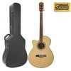 Oscar Schmidt Left Hand Acoustic/Electric Guitar, Spruce Top, Natural, OG10CENLH, W/Gigbag, OG10CENLH CASE