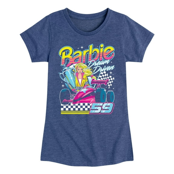 Barbie - Racecar Comic - Toddler And Youth Girls Fitted Short Sleeve Graphic T-Shirt