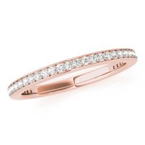 0.25 . Elegant And Simple Diamond Wedding Band - Bridal Ring Set In 10K Rose Gold
