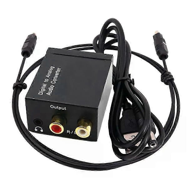 Convertidor de audio digital a analógico de fibra coaxial/digital Convertidor de salida analógica Toslink S/PDIF Fibra óptica RCA (izquierda/derecha)