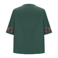 thumbnail image 4 of Dazajoo Short Sleeve Embroidered Tops for Women Casual Summer V Neck Peasant Blouses Loose Vintage Boho Floral Tunic,Green,XXL, 4 of 6