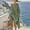 Green, variant on Business Casual Outfits Fall Women 2 Piece Outfits Cloud Fabric V Neck Batwing Sleeve Irregular Hem Cover Up Top with Drawstring Waist Pocket Shorts Summer Beach Loungewear Set Wine L
