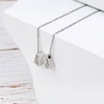 thumbnail image 5 of Silver Personalized Couple's Long Distane State Best Friend Pendant BFF Necklace Eternity Cube Stainless Steel Jewelry Engraving Gift for Girlfriend with Free Gift Box and Ships Next Day!, 5 of 7