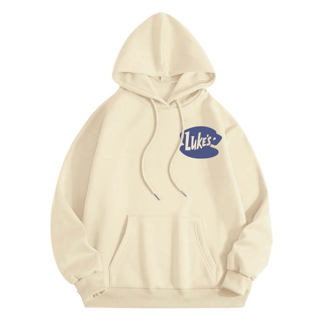 WILLBEST Sudadera con Capucha para Mujer, Ligera, Estilo Pullover, con Estampado Otoñal E Invernal Mediana